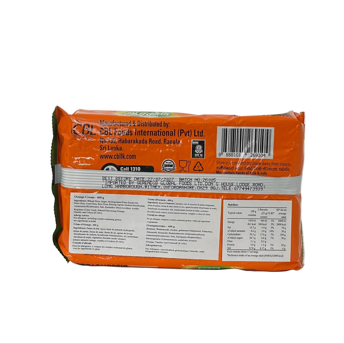 Munchee Orange Cream 400g