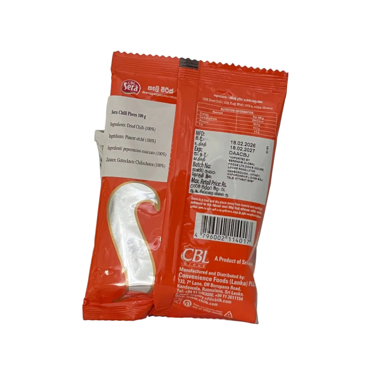 Sera Chilli Pieces 100g